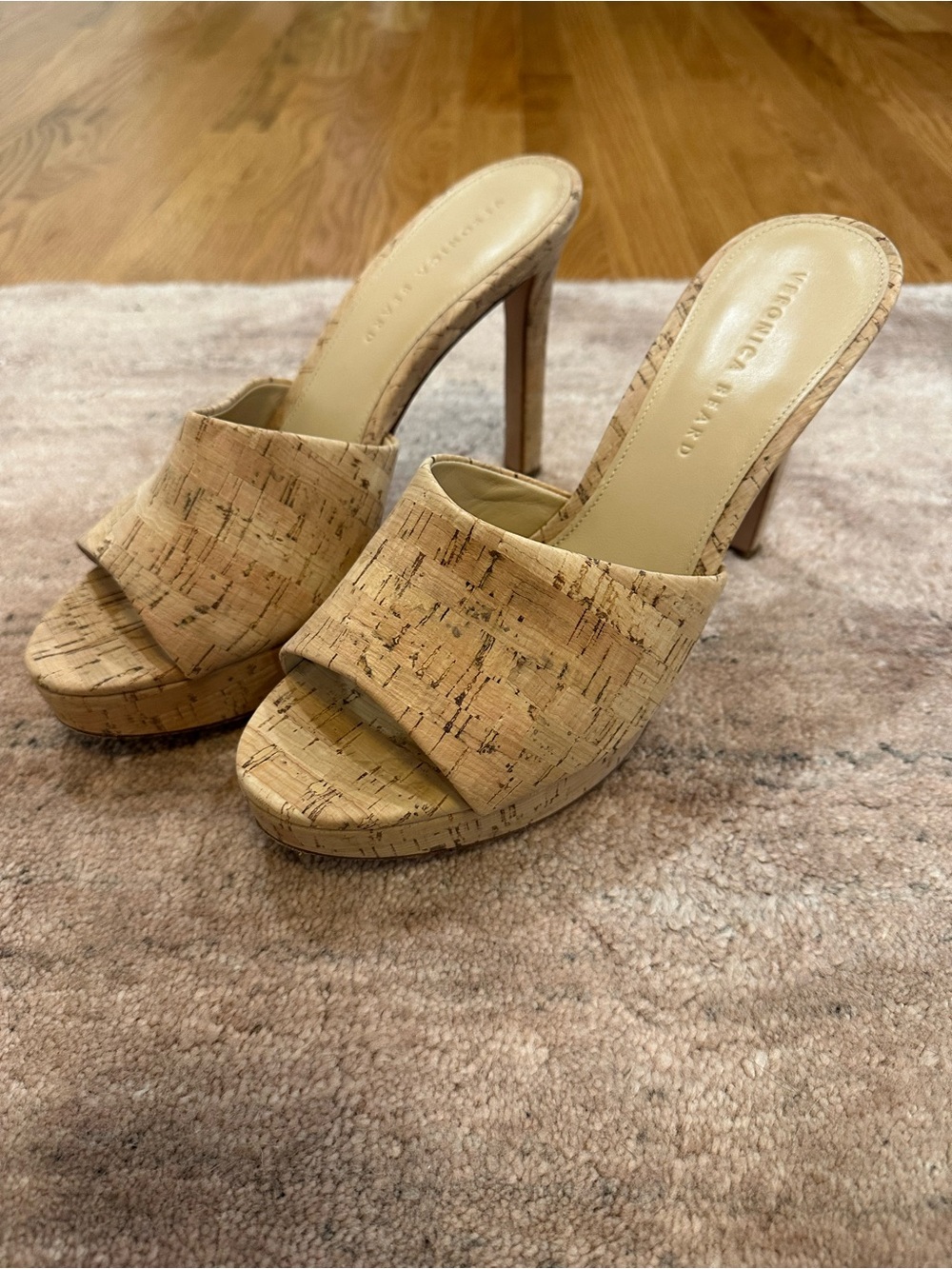 Veronica Beard 9.5 Cork Platform Slide Sandals
